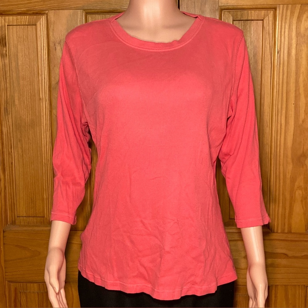 NWOT Cabela's Guide Series Vintage 90s 3/4 Sleeve Top Blouse Pink Size L Large